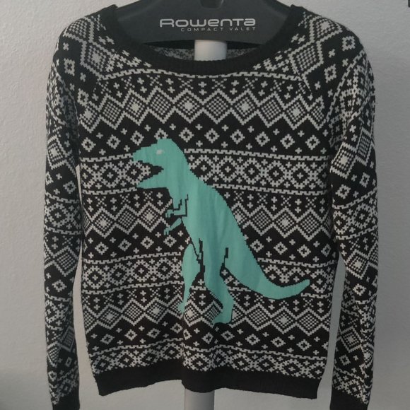 Ugly Christmas Sweater w/ T Rex - Picture 1 of 5